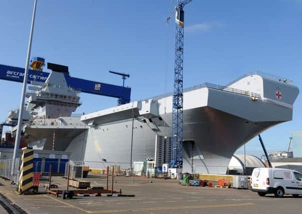 New aircraft carrier HMS Prince of Wales sitting at Rosyth Dockyard. Picture: Lisa Ferguson