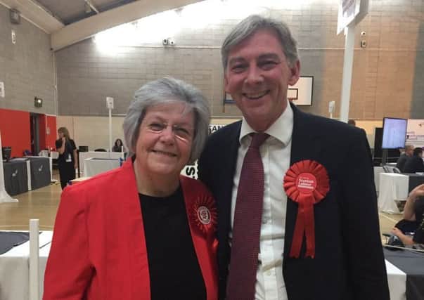 Winning candidate Clare Quigley with MSP Richard Leonard. Picture: Contributed/Airdrie and Shotts Labour