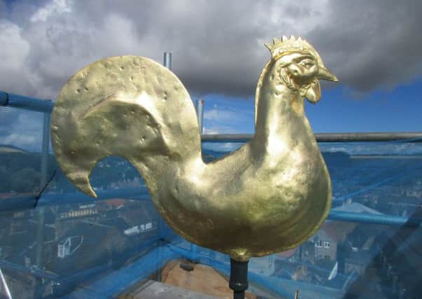 The golden cockerel weather vane that sat on the roof of the Burgh Chambers building. Picture: Contributed