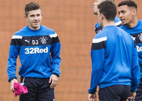 Declan John pictured with his new team-mates at Auchenhowie. Picture: SNS Group
