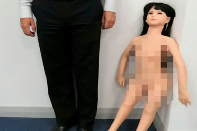 The doll intercepted at the border. Picture: SWNS