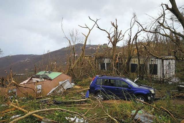 Storm damage in the aftermath of Hurricane Irma in Tortola, in the British Virgin Islands. Pic: AP