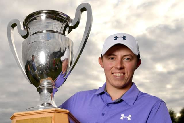 Matthew Fitzpatrick of England poses with the trophy after winning the Omega European Masters in Switzerland.  Picture: Stuart Franklin/Getty Images
