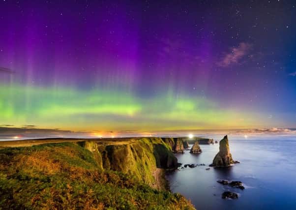 Amazing aurora seen over the sky above John O'Groats on Sunday. Picture: SWNS