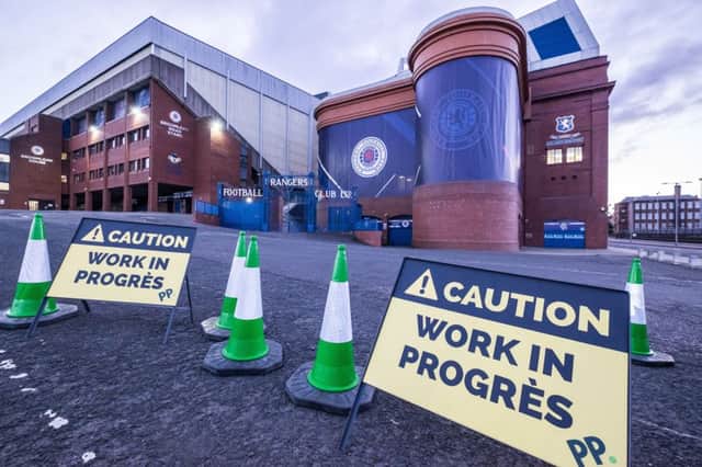 The "construction" site set up by Paddy Power outside Ibrox. Picture: Contributed