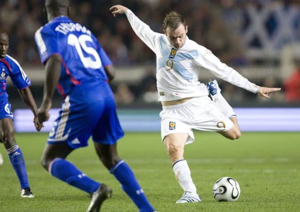James McFadden pulls the trigger from 30 yards - scoring one of the most iconic Scottish goals ever. Picture: SNS