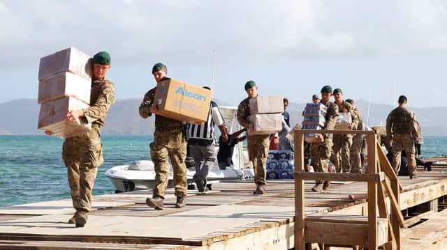 Royal Marines in the aftermath of Irma.
