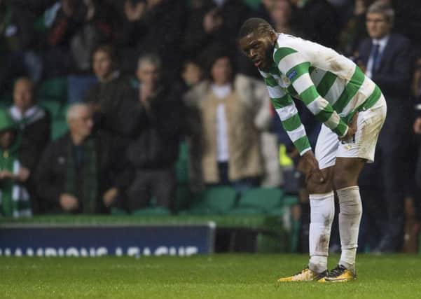 Celtic's Olivier Ntcham dejected at full time. Picture: SNS