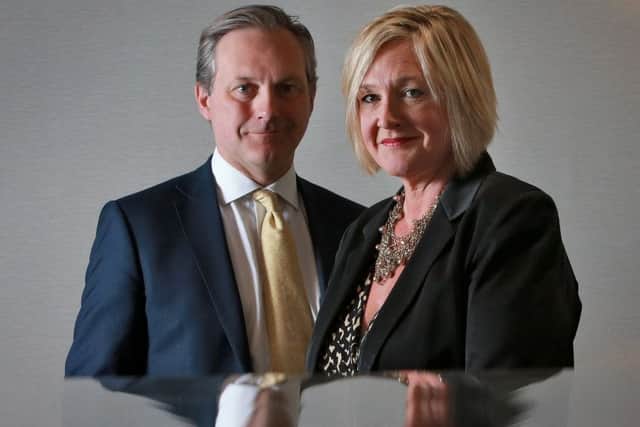 Hazel Sharp Webb with Rettie & Co director Matthew Benson. Picture: Stewart Attwood