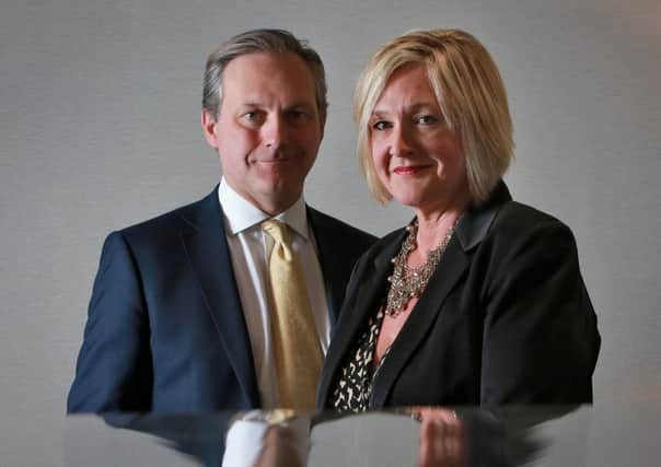 Hazel Sharp Webb with Rettie & Co director Matthew Benson. Picture: Stewart Attwood