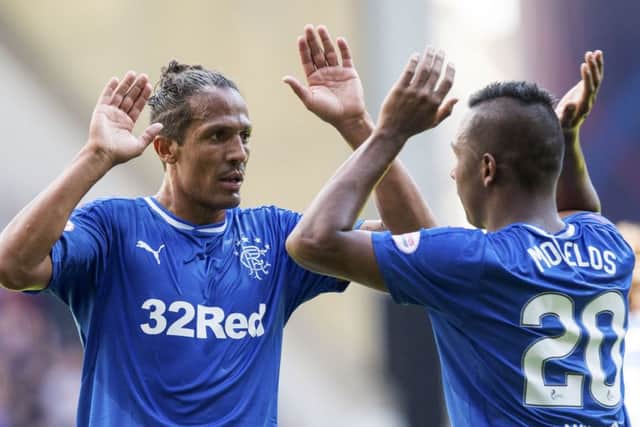 Rangers centre-back Bruno Alves, left. Picture: SNS