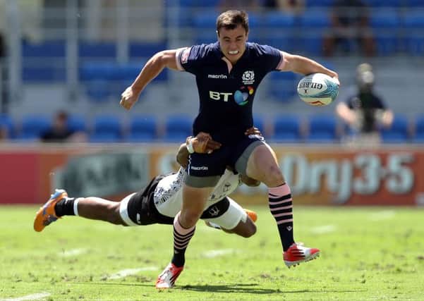 Lee Jones in action at the Gold Coast Sevens during his successful stint with the Scotland Sevens squad. Picture: Getty