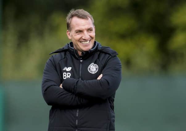 Celtic manager Brendan Rodgers at training ahead of their home game against Ross County. Picture: SNS