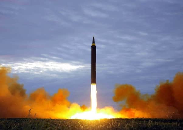 North Korea launched an intermediate-range missile that flew over Japan in its longest-ever flight. Picture: AP
