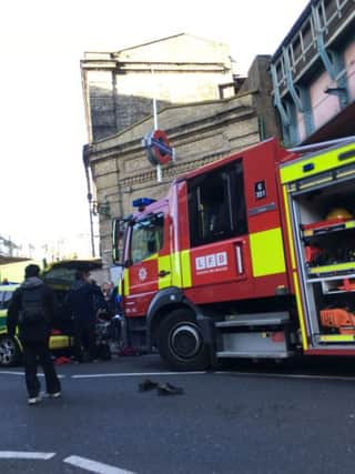Emergency services attending an incident at Parsons Green station. Picture: PA