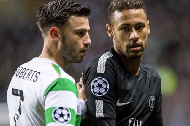 Qatari money enabled PSG to buy Celtic tormentor Neymar, right. Picture: SNS