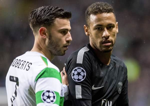 Qatari money enabled PSG to buy Celtic tormentor Neymar, right. Picture: SNS