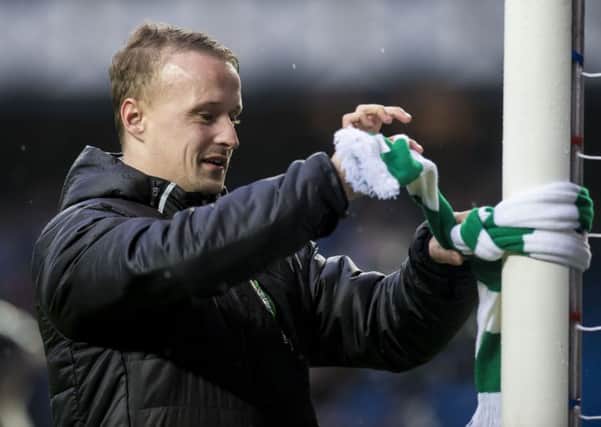 Celtic's Leigh Griffiths plans the scarf celebration against Rangers. Picture: SNS/Craig Williamson