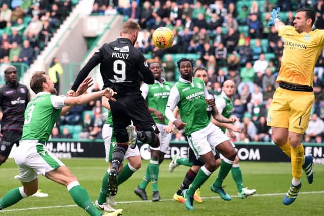 Motherwell's Louis Moult scores to make it 2-1. Picture: SNS/Gary Hutchison