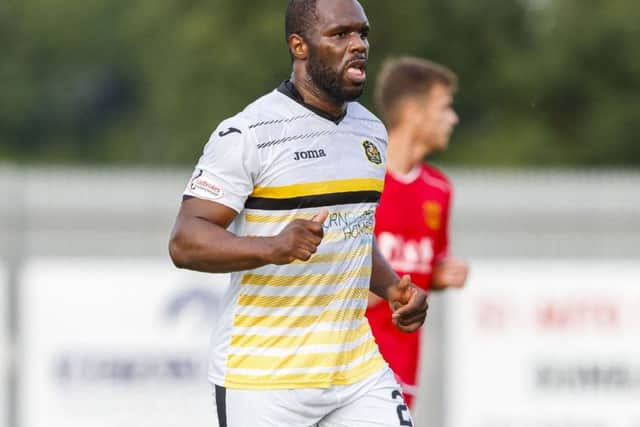 Christian Nade was influential in Dumbarton's victory over Brechin City. Picture: SNS/Roddy Scott