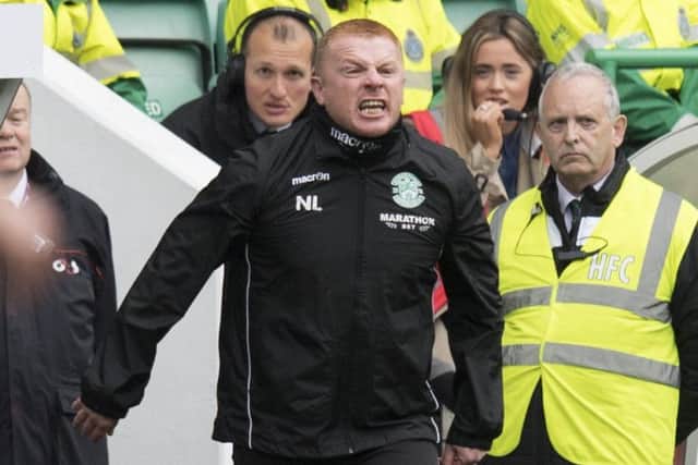 Hibernian manager Neil Lennon rages at his players. Picture: SNS/Ross Parker