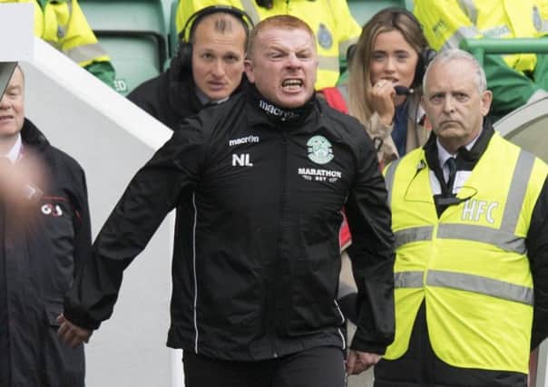 Hibernian manager Neil Lennon rages at his players. Picture: SNS/Ross Parker