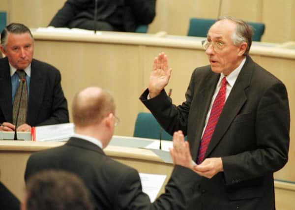 Donald Dewar swears in at the opening of the Scottish Parliament in 1999. Picture: Dave Cheskin