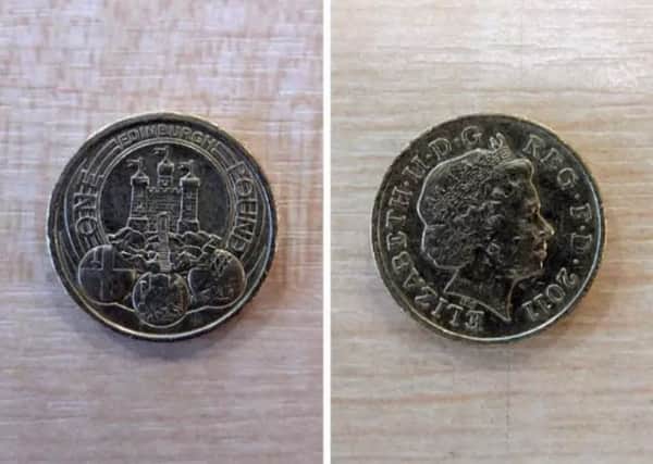 The Edinburgh pound coin is the rarest in circulation according to Change Checker. Picture: Johnston Press