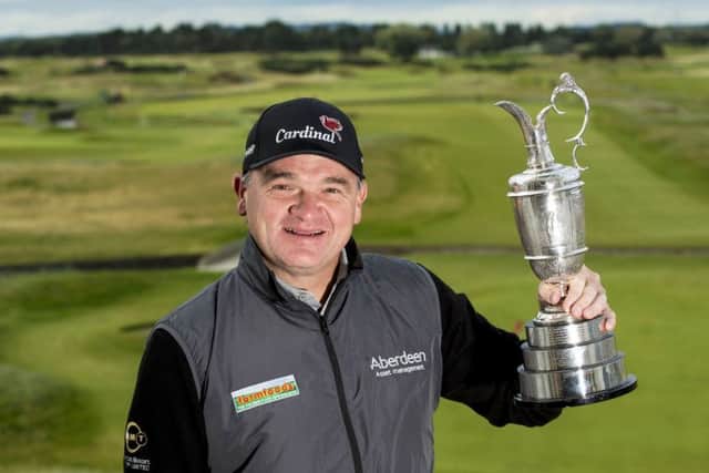 Paul Lawrie with the Claret Jug at Carnoustie.
