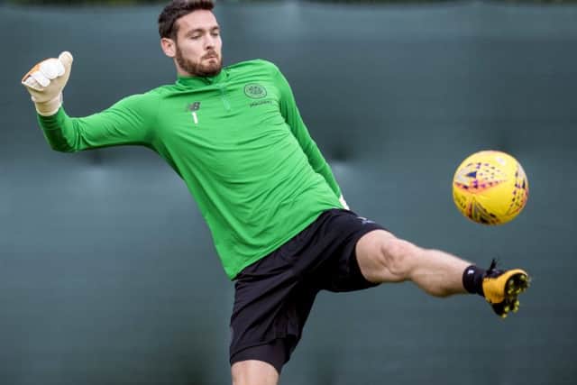 Celtic goalkeeper Craig Gordon in training for the Betfred Cup quarter-final with Dundee. Picture: Craig Williamson/SNS