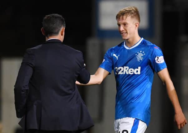 Rangers manager Pedro Caixinha (left) with Ross McCrorie. Picture: SNS
