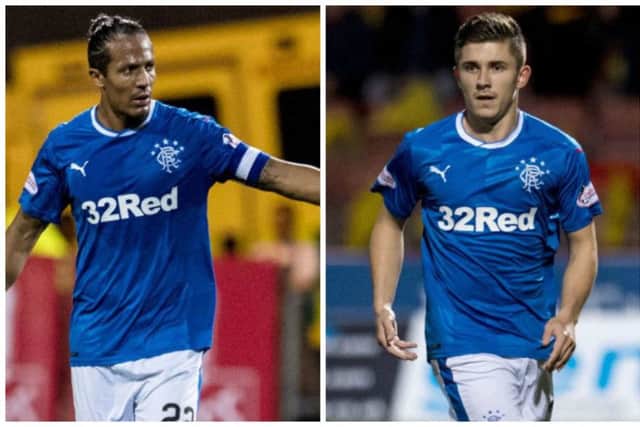 Bruno Alves, left, and Declan John were substituted with injuries in the Betfred Cup win over Partick Thistle. Pictures: SNS Group