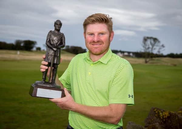 Gareth Wright celebrates following his victory in the P&H Championship at the Renaissance Club in East Lothian. Picture: Kenny Smith