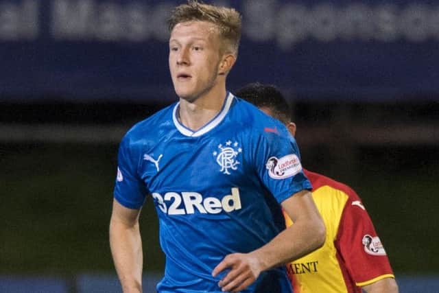 Ross McCrorie made his debut for Rangers as a substitute in the 3-1 Betfred Cup win at Partick Thistle