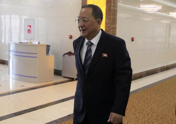 North Korean Foreign Minister Ri Yong Ho at Pyongyang Airport. Picture: AP