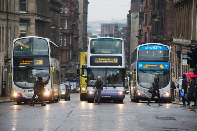 Hope Street is among Glasgow city centre's most polluted streets. Picture: John Devlin