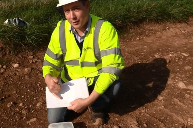 Warren Bailie from GUARD Archeology at the site. PIC: Scottish Water.