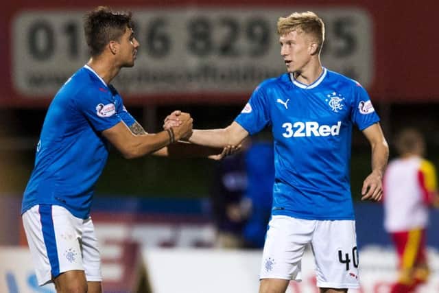 Ross McCrorie, right, with Fabio Cardoso. Picture: SNS