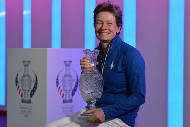 Catriona Matthew is announced as the European Team Captain for the 2019 Solheim Cup at Gleneagles. Picture: Mark Runnacles/Getty Images
