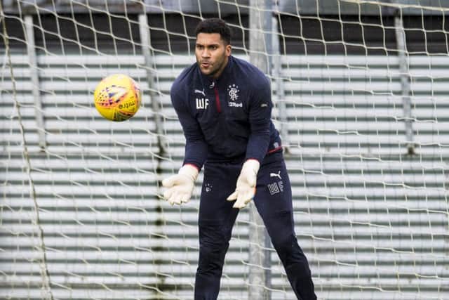 Rangers goalkeeper Wes Foderingham trains ahead of the Celtic game. Picture: Craig Williamson/SNS