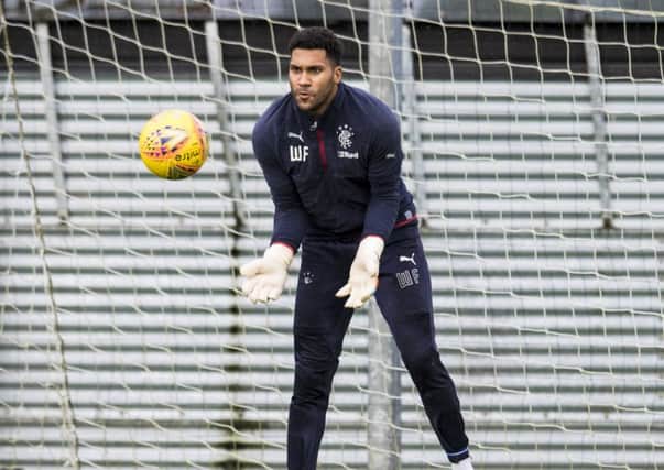Rangers goalkeeper Wes Foderingham trains ahead of the Celtic game. Picture: Craig Williamson/SNS