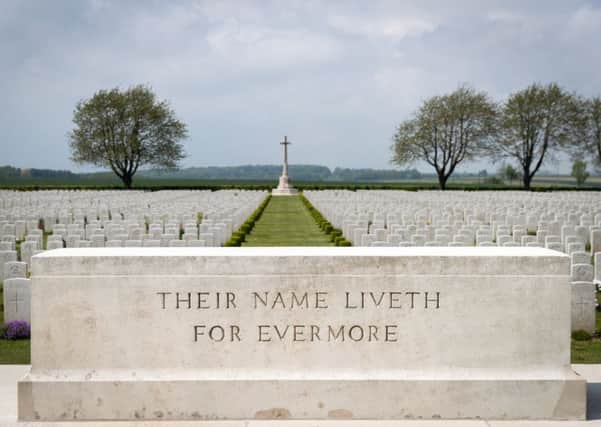 ALBERT, ENGLAND - MAY 18: Headstones of fallen British servicemen are seen in the Caterpillar Valley Cemetery. Picture: Matt Cardy/Getty Images