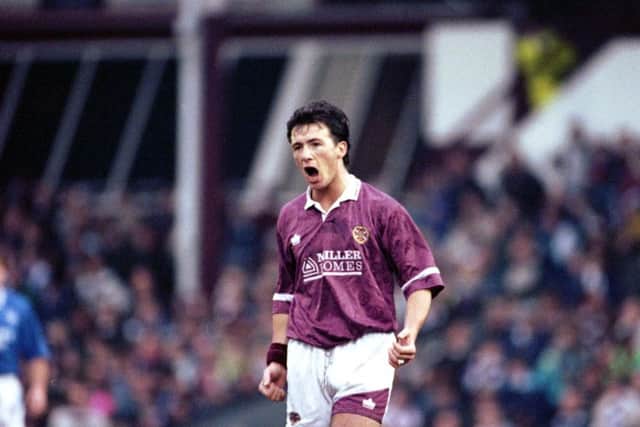 Derek Ferguson in action for Hearts in 1992. He joined the Tynecastle club from Rangers. Picture: Colin McPherson/TSPL