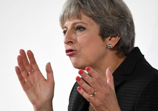 Theresa May gives her speech at the Complesso Santa Maria Novella in Florence. Picture: Jeff J Mitchell/Getty