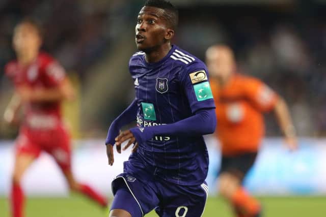 Anderlecht striker Henry Onyekuru was previously on Brendan Rodgers radar and is the most obvious threat to Celtic. Photograph: Isopix/REX/Shutterstock