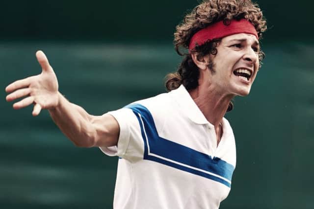 Shia Labeouf as John McEnroe in Borg vs McEnroe, the story of their 1980s rivalry