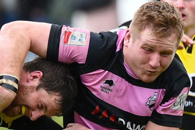 Pete McCallum thundered over for a try. Picture: Colin Renton/SNS