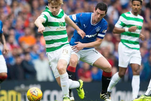 Celtic's Stuart Armstrong outplayed rival Graham Dorrans. Picture: Jeff Holmes/PA Wire.