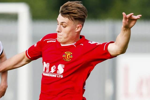 Annans Owen Moxon was on target. Picture: Roddy Scott