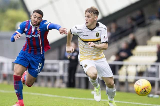 Inverness CT's Jake Mulraney and Dumbarton's Sam Wardrop. Picture: SNS/Bruce White